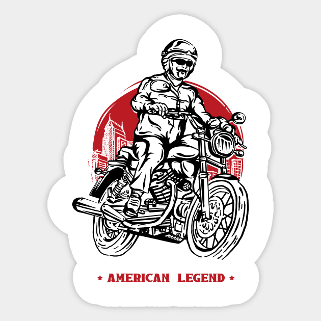 American Legend Motorcycle Sticker by VEKTORKITA